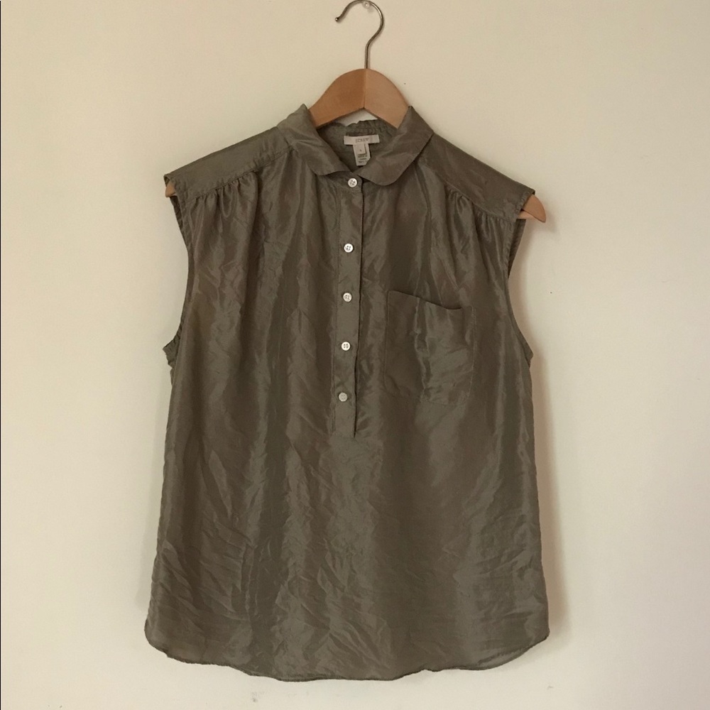 J Crew 100% Silk Sleeveless Shirt